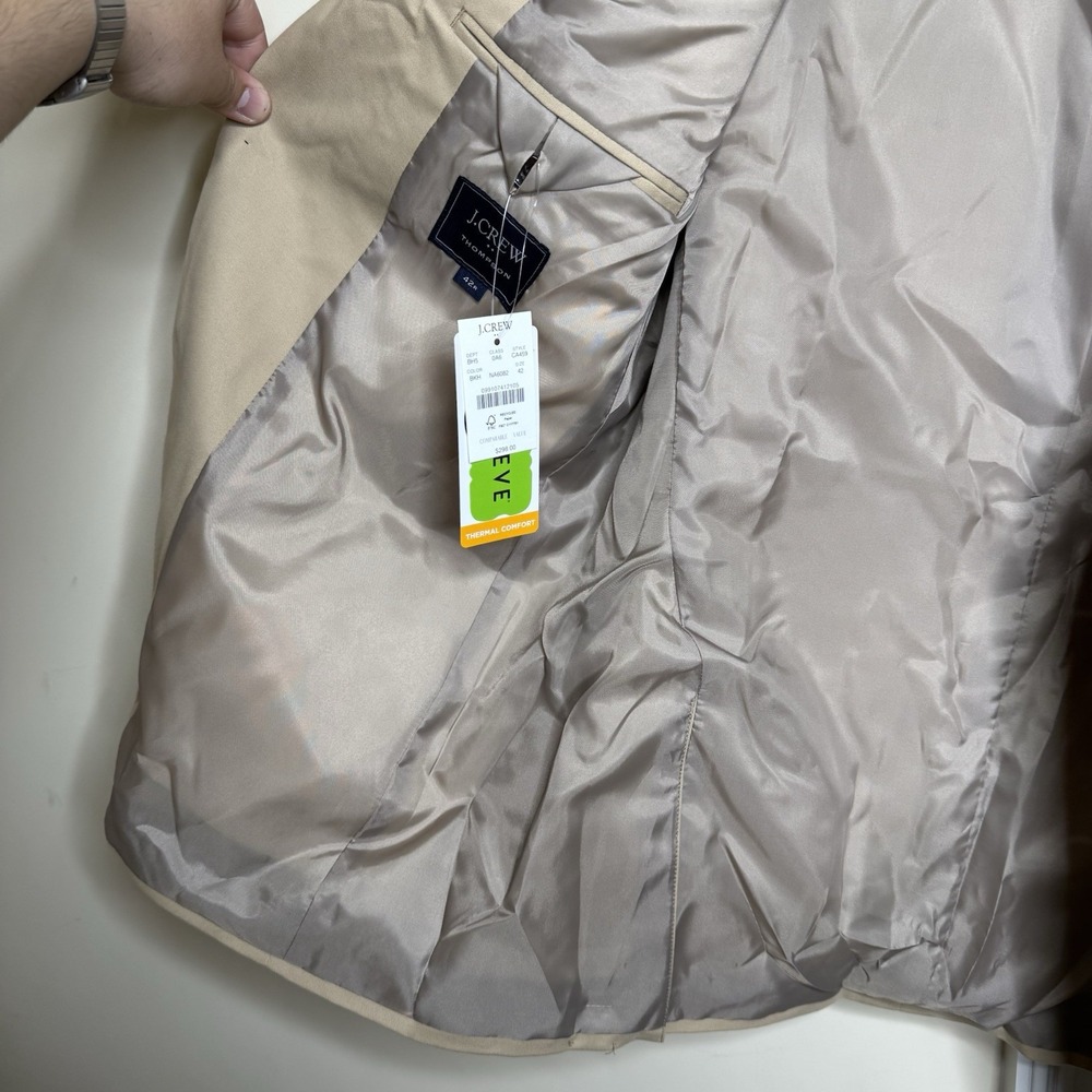 J.Crew $298 Slim-fit Thompson TruTemp365® blazer Khaki Size 42 Regular CA459 - Picture 4 of 11